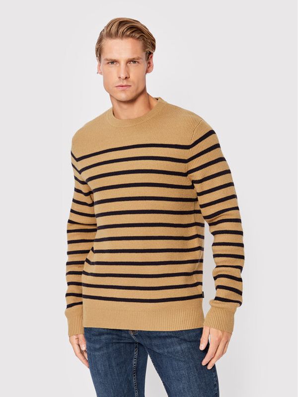 Casual Friday Casual Friday Пуловер Karl Striped 20504400 Бежов Regular Fit