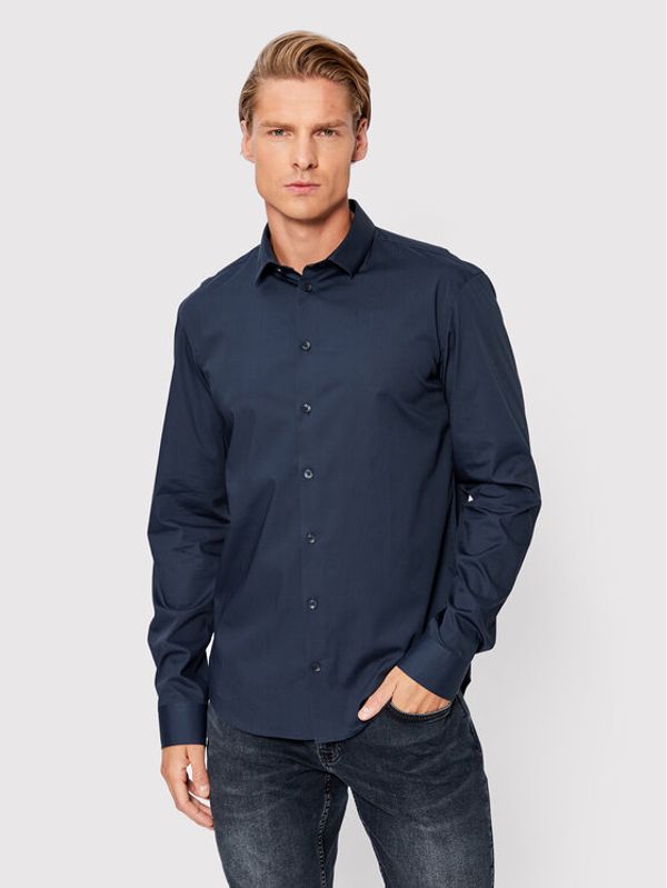 Casual Friday Casual Friday Риза Palle 500924 Тъмносин Slim Fit