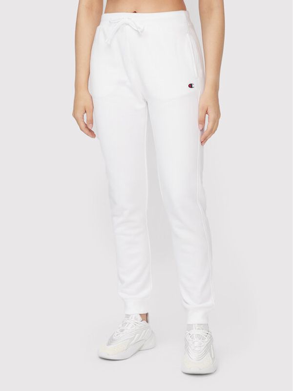 Champion Champion Долнище анцуг Logo 115486 Бял Regular Fit
