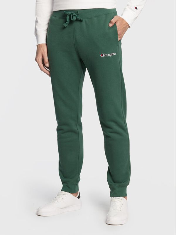 Champion Champion Долнище анцуг Small Script Logo 217867 Зелен Regular Fit