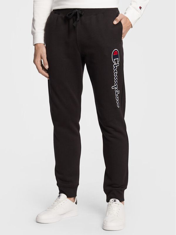 Champion Champion Долнище анцуг Vertical Logo Embroidery 217860 Черен Regular Fit