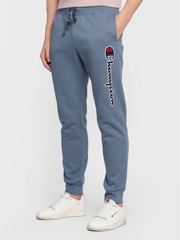 Champion Champion Долнище анцуг Vertical Logo Embroidery 217860 Син Regular Fit