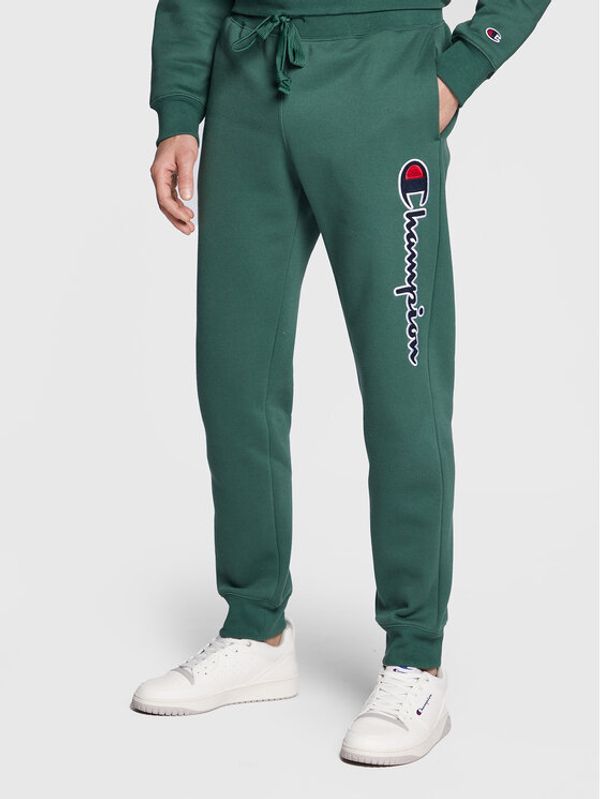 Champion Champion Долнище анцуг Vertical Logo Embroidery 217860 Зелен Regular Fit