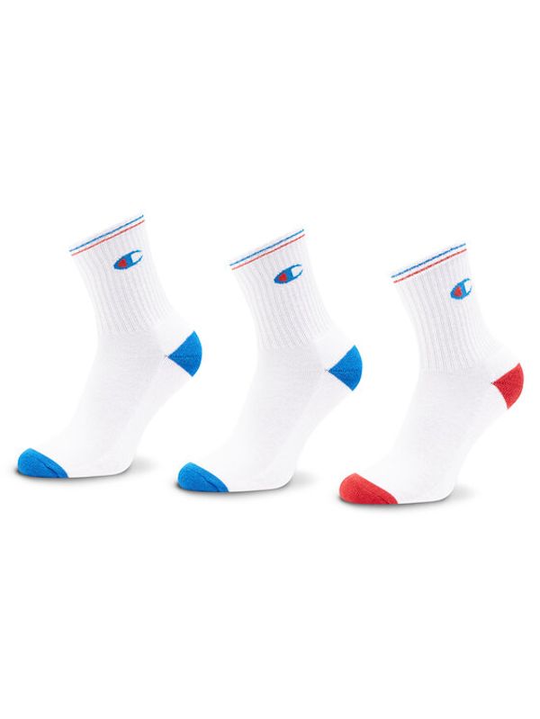 Champion Champion Комплект 3 чифта дълги чорапи дамски Crew U20013 WW001 Бял