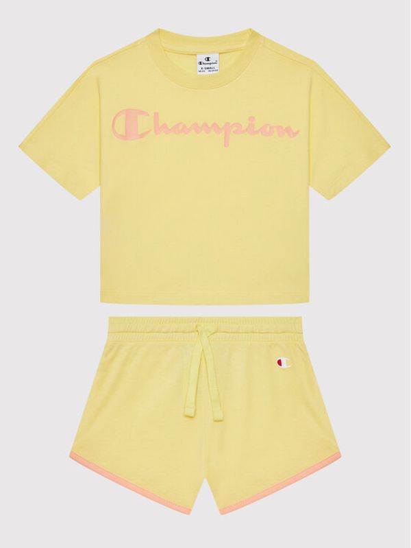 Champion Champion Комплект тишърт и спортни шорти 404319 Жълт Custom Fit
