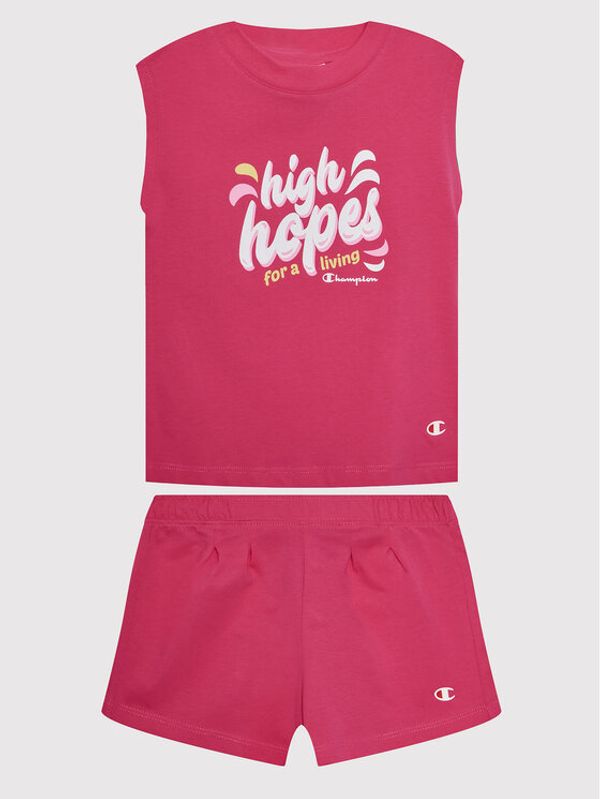 Champion Champion Комплект тишърт и спортни шорти 404397 Розов Custom Fit