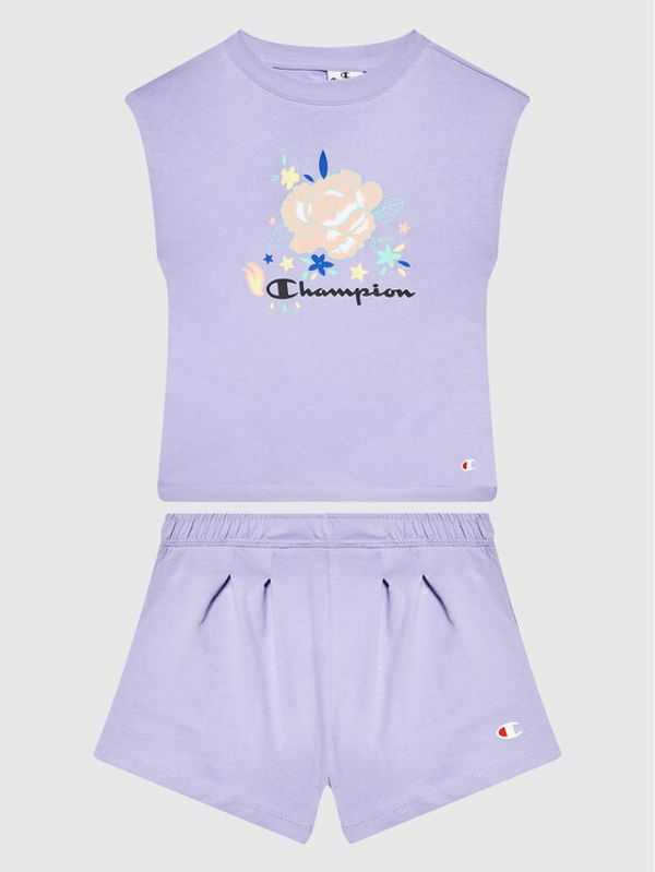 Champion Champion Комплект тишърт и спортни шорти 404397 Виолетов Custome Fit
