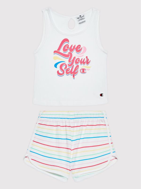 Champion Champion Комплект топ и панталонки 404398 Бял Custom Fit