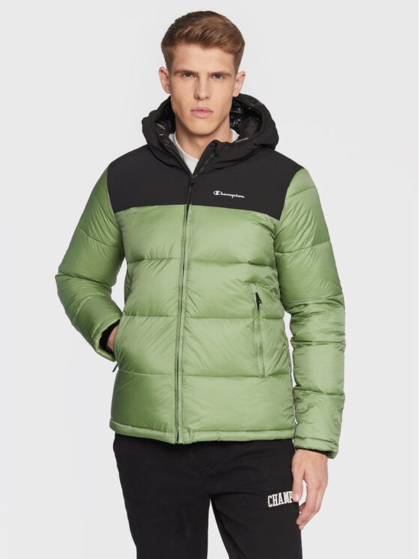 Champion Champion Пухено яке Script Logo 218080 Зелен Regular Fit