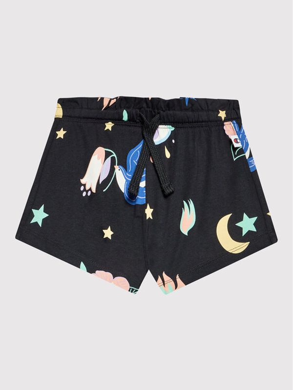 Champion Champion Спортни шорти All-Over Colourful Print 404403 Черен Regular Fit