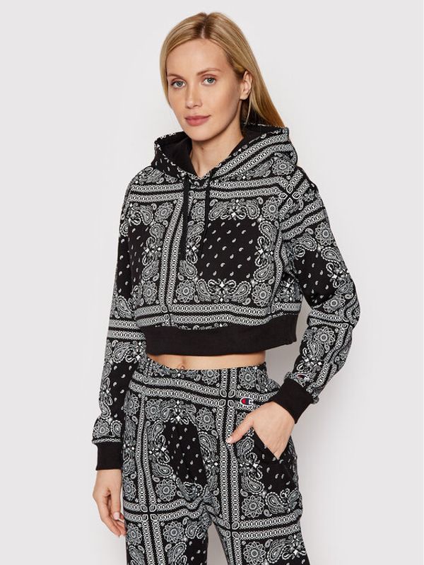 Champion Champion Суитшърт All-Over Bandana Print 115121 Черен Custom Fit