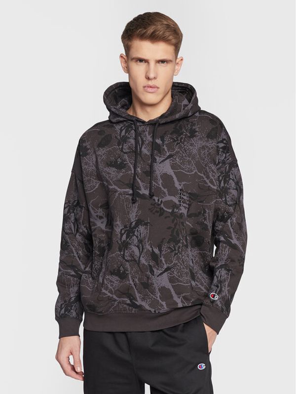 Champion Champion Суитшърт All-Over Nature Print 217914 Черен Baggy Fit