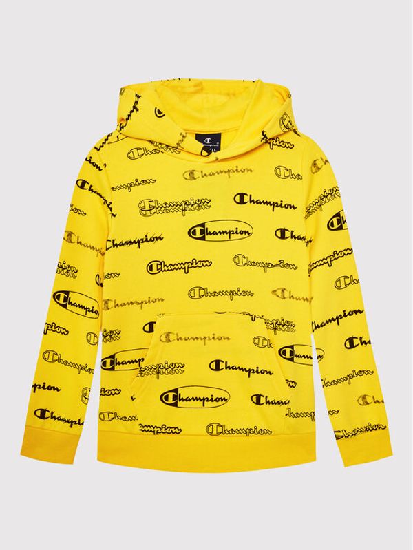 Champion Champion Суитшърт All-Over Script Logo 305931 Жълт Regular Fit