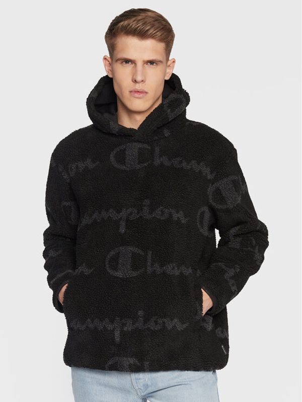Champion Champion Суитшърт All-Over Script Logo Print 216718 Черен Regular Fit