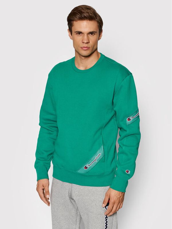 Champion Champion Суитшърт Blend Asymmetric Pocket 216550 Зелен Custom Fit