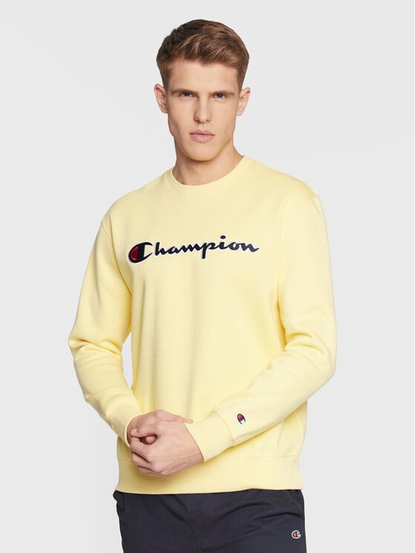 Champion Champion Суитшърт Embroided Script Logo 217859 Жълт Comfort Fit