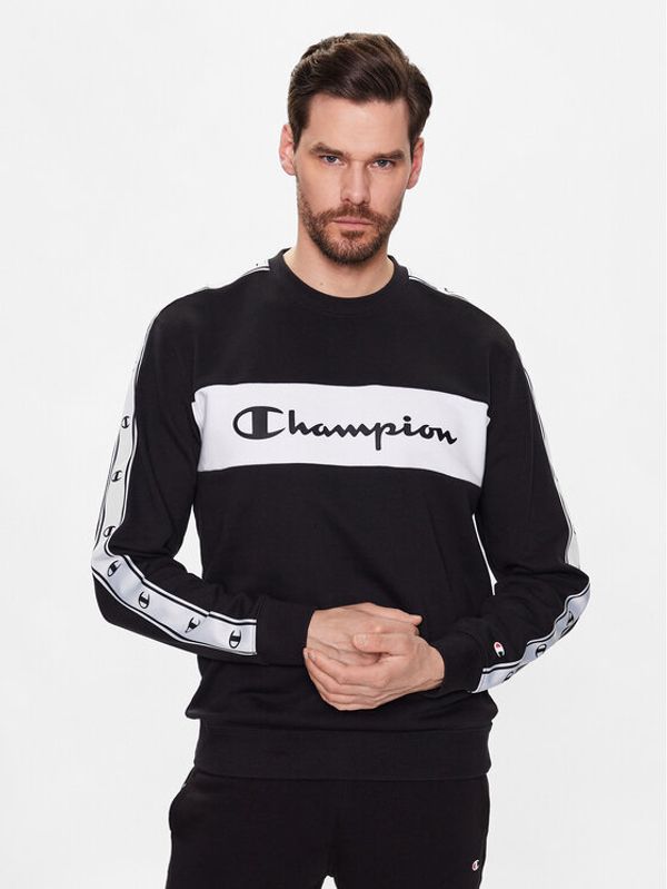 Champion Champion Суитшърт Jacquard Tape Half-Zip Sweatshirt 218474 Черен Comfort Fit