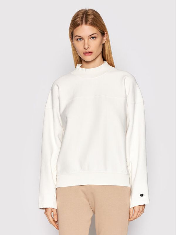 Champion Champion Суитшърт Ribbed 114509 Бял Boxy Fit