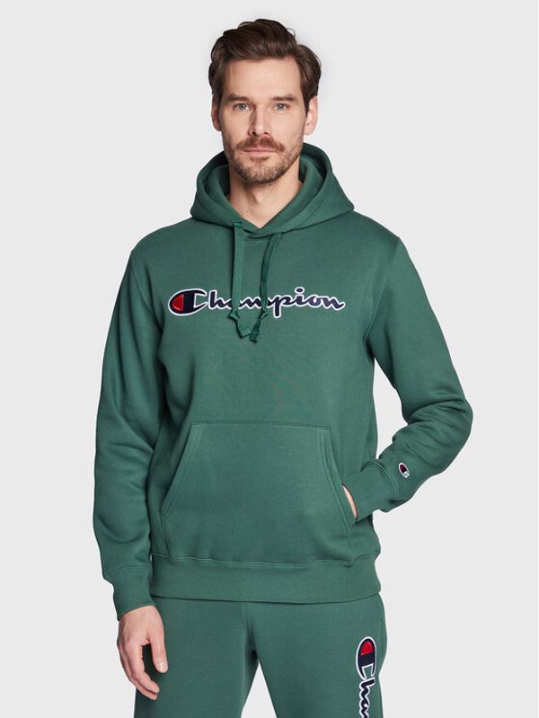 Champion Champion Суитшърт Script Logo Embroidery 217858 Зелен Comfort Fit