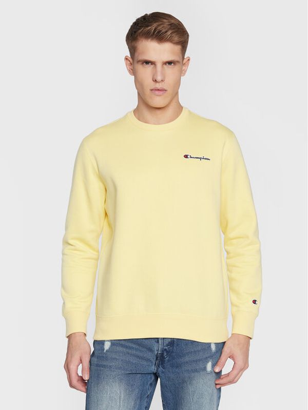 Champion Champion Суитшърт Small Script Logo Embroidery 217863 Жълт Comfort Fit