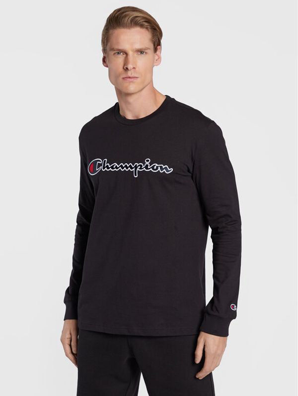Champion Champion Тениска с дълъг ръкав Script Logo 217861 Черен Comfort Fit