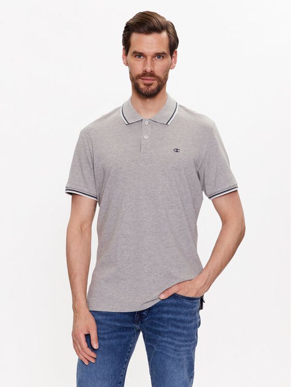 Champion Champion Тениска с яка и копчета 218755 Сив Regular Fit