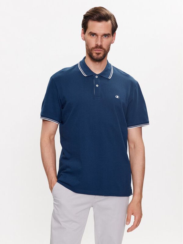 Champion Champion Тениска с яка и копчета 218755 Тъмносин Regular Fit