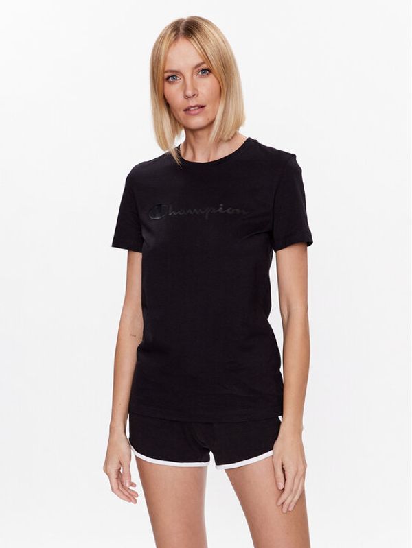 Champion Champion Тишърт Big Script 114911 Черен Regular Fit