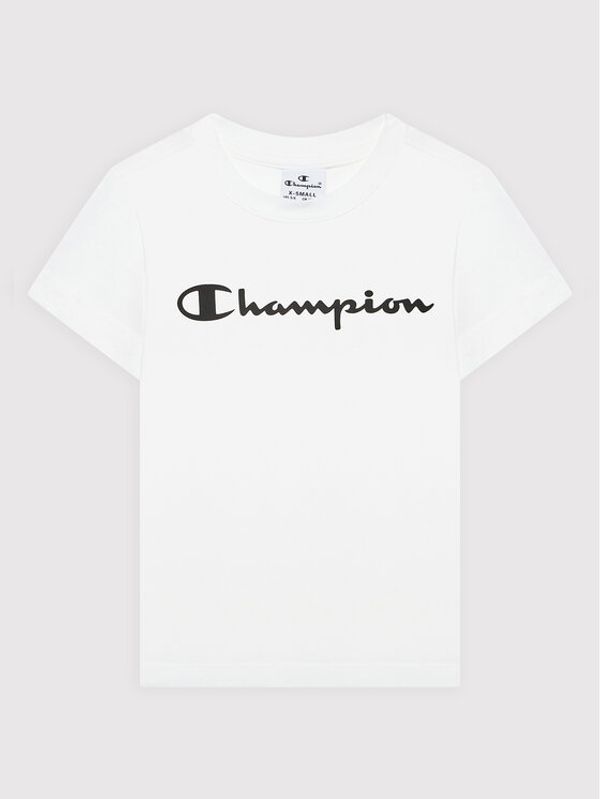 Champion Champion Тишърт Contrast Script Logo 404541 Бял Regular Fit