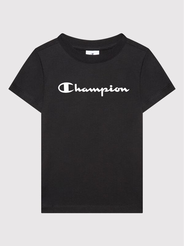 Champion Champion Тишърт Contrast Script Logo 404541 Черен Regular Fit