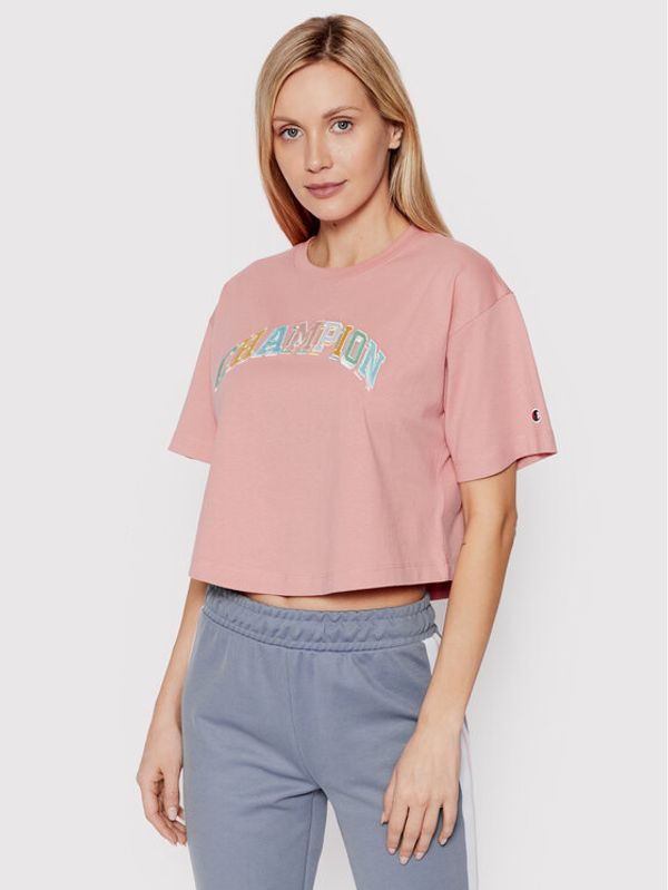 Champion Champion Тишърт Embrodered Bookstore Logo 114969 Розов Custom Fit