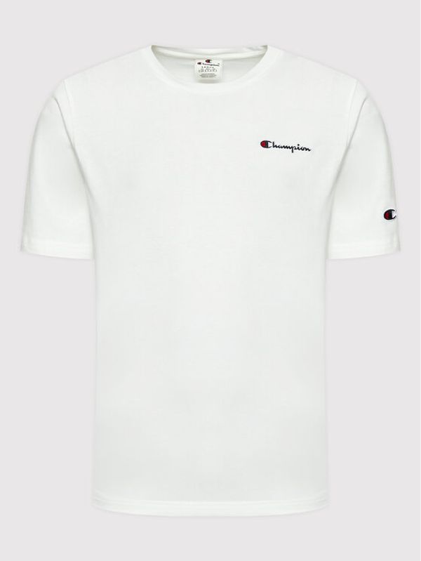 Champion Champion Тишърт Embroidered Script Logo 217813 Бял Comfort Fit