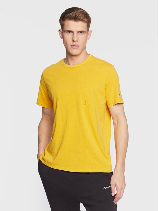 Champion Champion Тишърт Ice-Dyed 217897 Жълт Comfort Fit