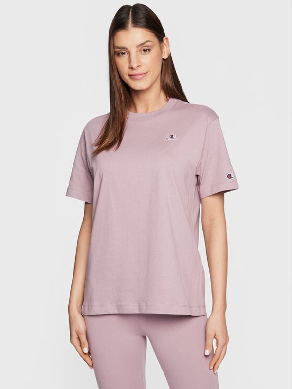 Champion Champion Тишърт Logo 115498 Розов Regular Fit