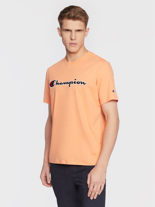 Champion Champion Тишърт Script Logo Embroidery 218007 Оранжев Comfort Fit