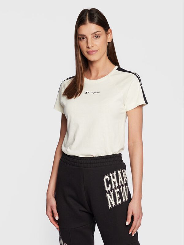 Champion Champion Тишърт Side Tape 115578 Бежов Regular Fit