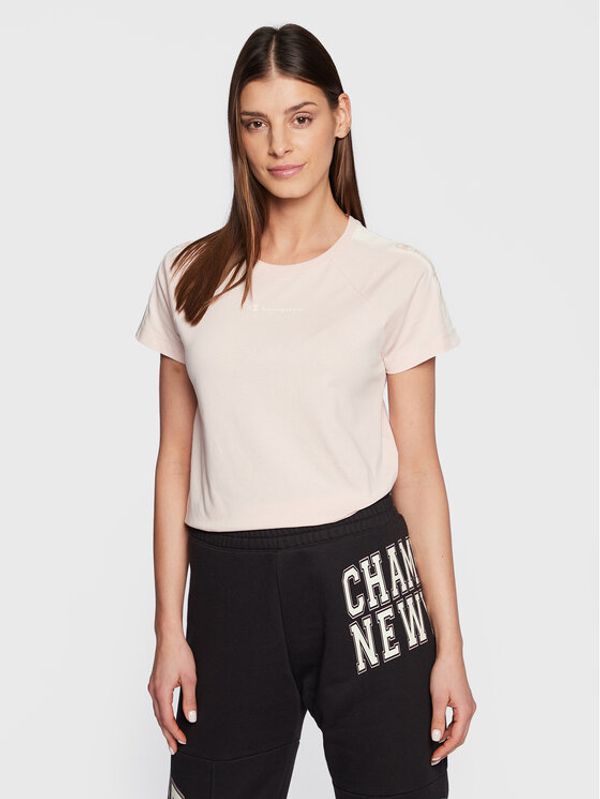 Champion Champion Тишърт Side Tape 115578 Розов Regular Fit