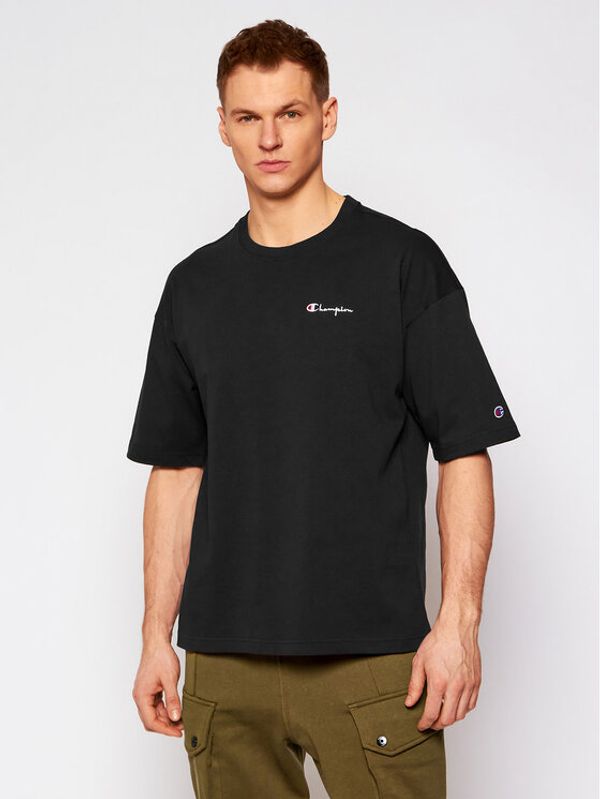Champion Champion Тишърт Small Script Logo 214282 Черен Custom Fit