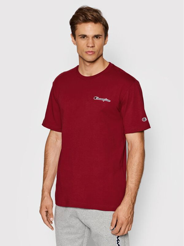 Champion Champion Тишърт Small Script Logo 216480 Бордо Comfort Fit