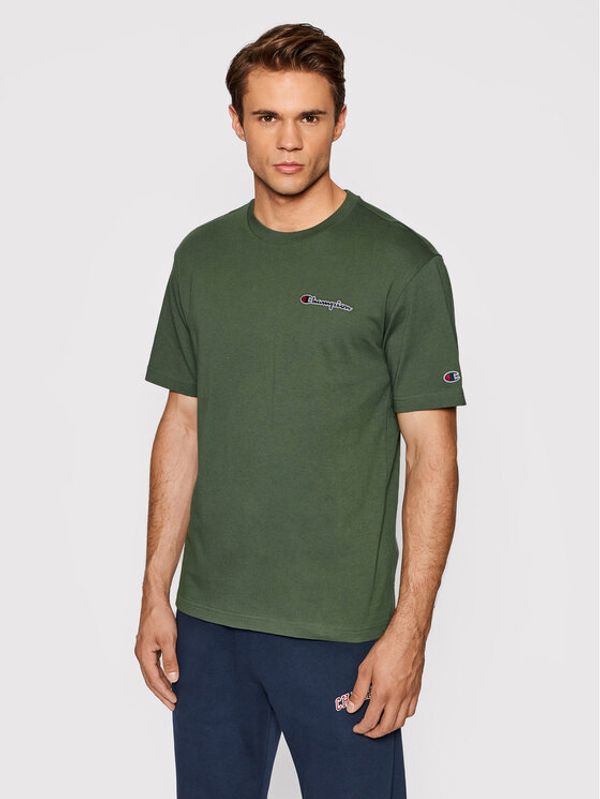 Champion Champion Тишърт Small Script Logo 216480 Зелен Comfort Fit