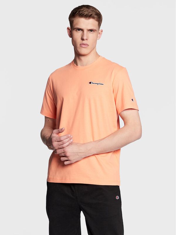 Champion Champion Тишърт Small Script Logo Embroidery 218006 Оранжев Comfort Fit