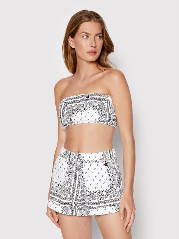 Champion Champion топ All-Over Bandana Print 115123 Бял Custom Fit