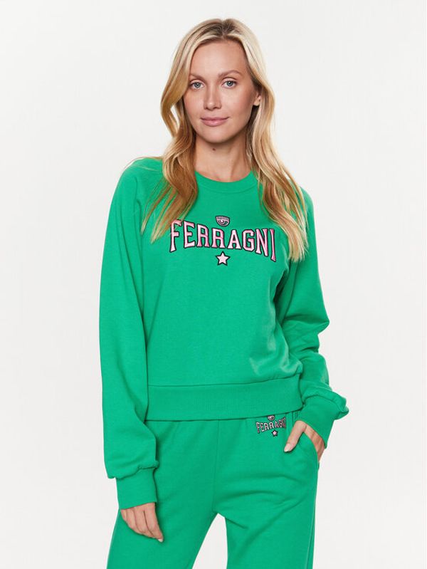 Chiara Ferragni Chiara Ferragni Суитшърт 74CBIT01 Зелен Regular Fit