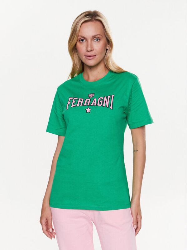 Chiara Ferragni Chiara Ferragni Тишърт 74CBHT02 Зелен Regular Fit
