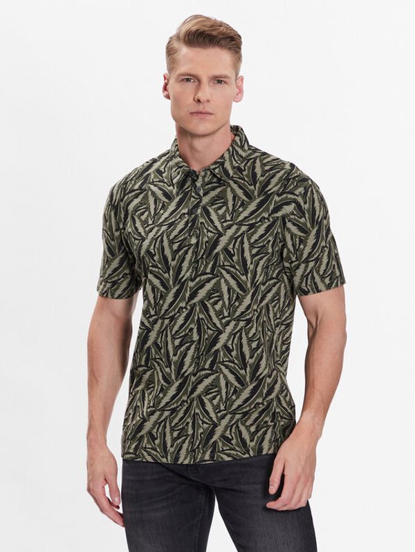 CINQUE CINQUE Тениска с яка и копчета Cilivio 2933 Зелен Regular Fit