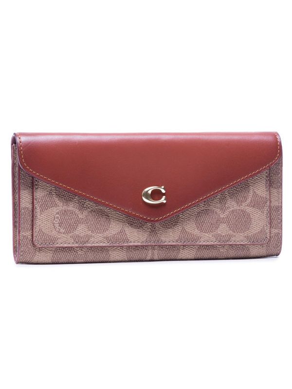 Coach Coach Голям дамски портфейл Cb Ccv Sg Wyn Sft Wa C2327 B4NQ4 Кафяв