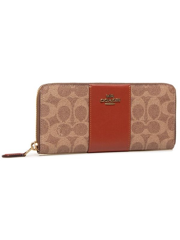 Coach Coach Голям дамски портфейл Clrblk Ctd Cnv Slm A 73739 Кафяв