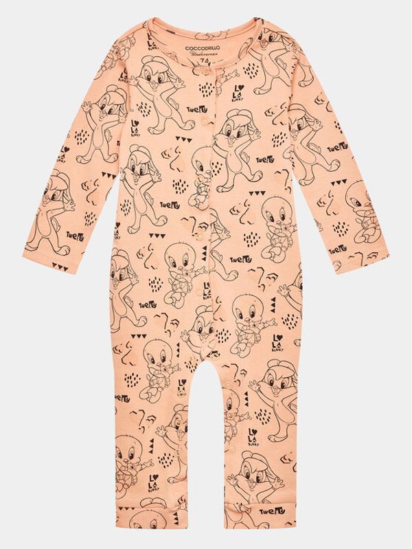 Coccodrillo Coccodrillo Бебешки гащеризон със стъпала ZC2404202LIG Оранжев Regular Fit