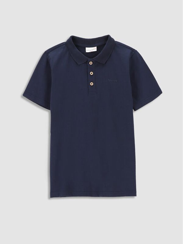 Coccodrillo Coccodrillo Тениска с яка и копчета WC3143601BAB Тъмносин Regular Fit