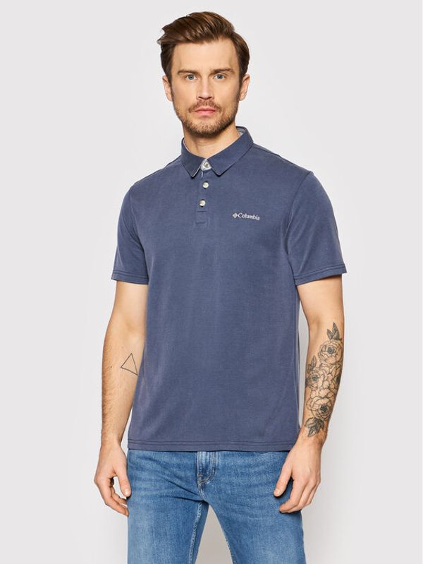 Columbia Columbia Тениска с яка и копчета Nelson Point 1772721 Син Regular Fit